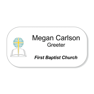 Baptist Full Color Name Tag - Large Rectangle