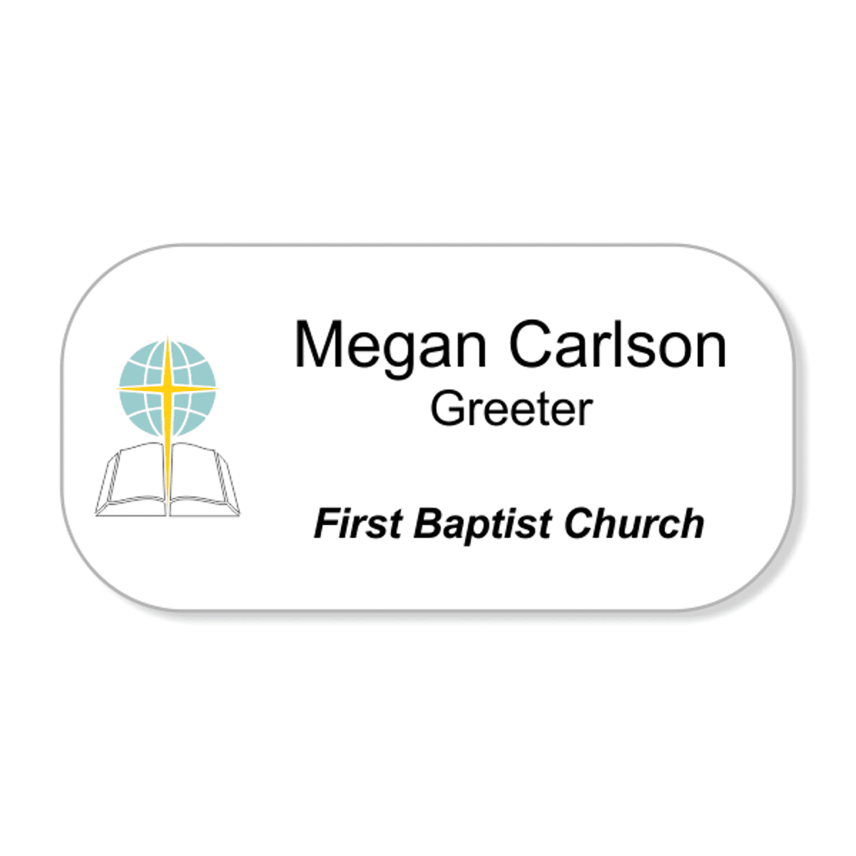 Baptist Full Color Name Tag - Large Rectangle