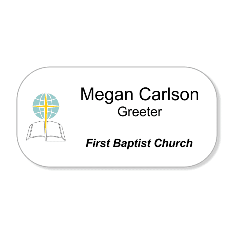 Baptist Full Color Name Tag - Large Rectangle