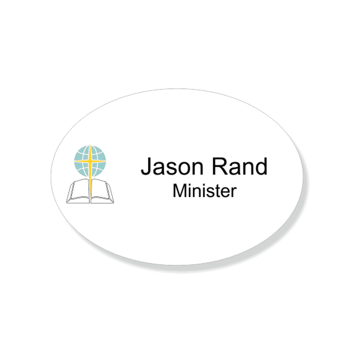 Baptist Full Color Name Tag - Oval