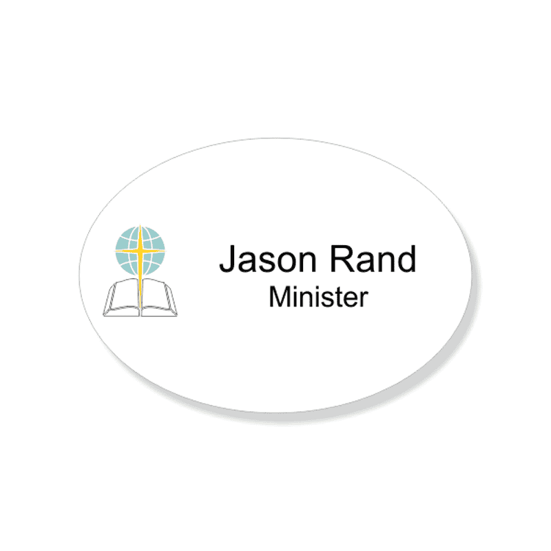 Baptist Full Color Name Tag - Oval