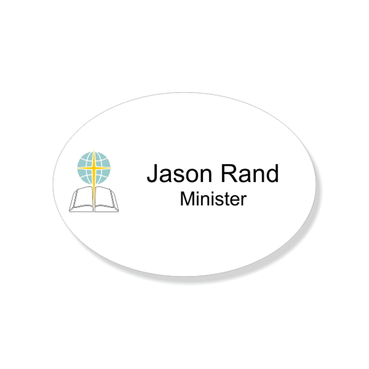 Baptist Full Color Name Tag - Oval