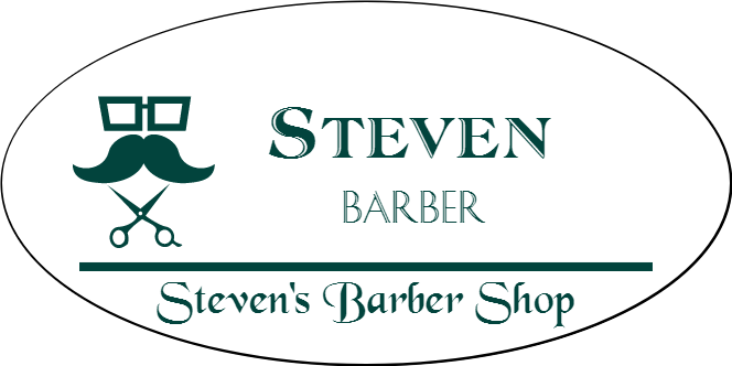 Barber Shop 3 Line Oval Boutique Name Tag