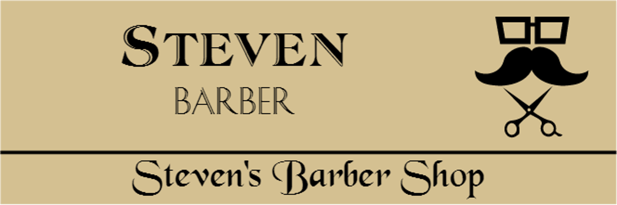 Barber Shop 3 Line Rectangle Hair Salon Name Tag