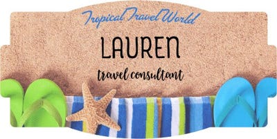 Beach Banner Shaped Name Badge