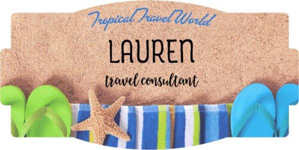Beach Banner Shaped Name Tag