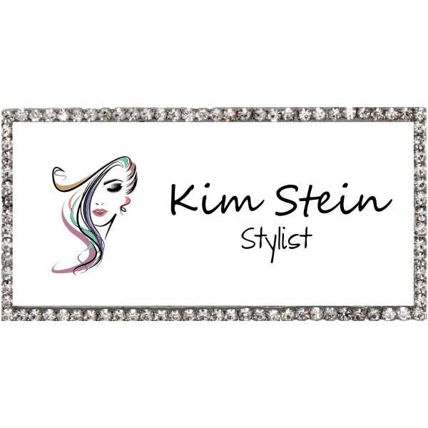 Bedazzled Hair Stylist Name Tag