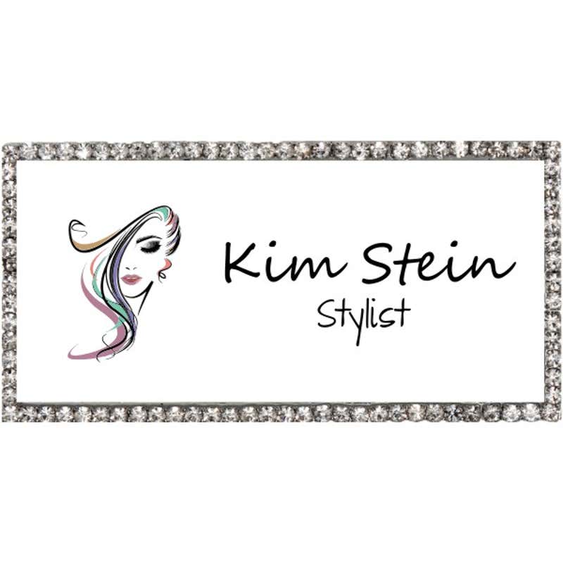 Bedazzled Hair Stylist Name Tag