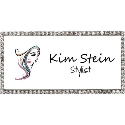 Bedazzled Hair Stylist Name Tag