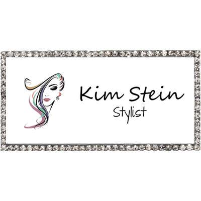 Bedazzled Hair Stylist Name Tag