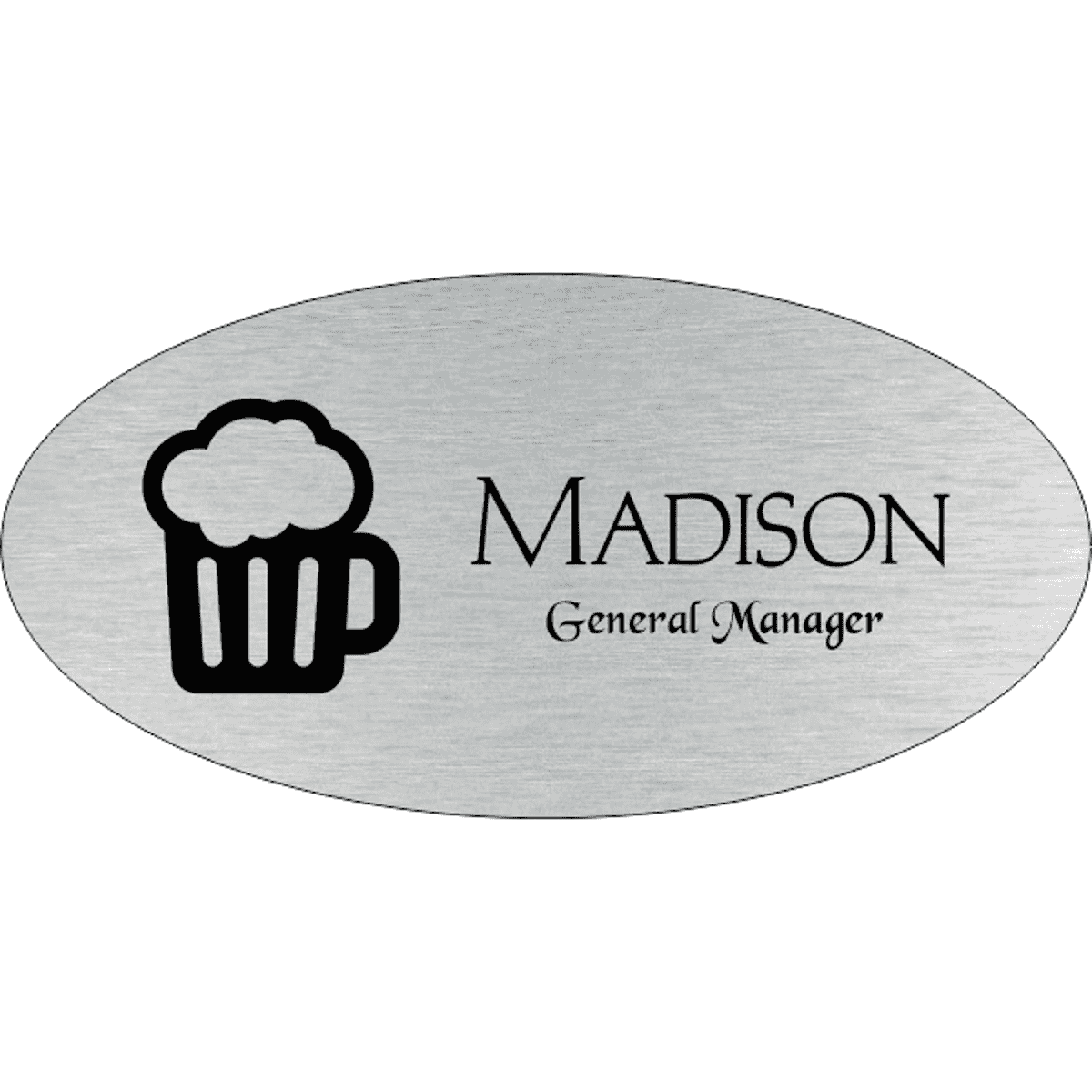 Beer Mug Oval Bar & Wine Name Tag