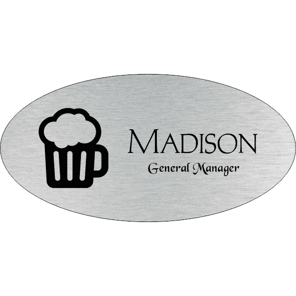 Beer Mug Oval Name Tag