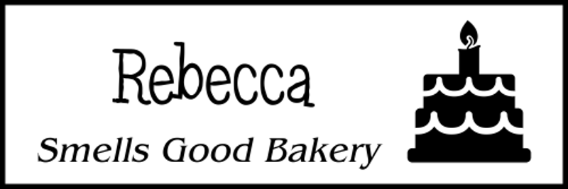 Bakery Birthday Cake 2 Line Name Badge