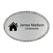 Bling Realtor Engraved Oval Name Tag