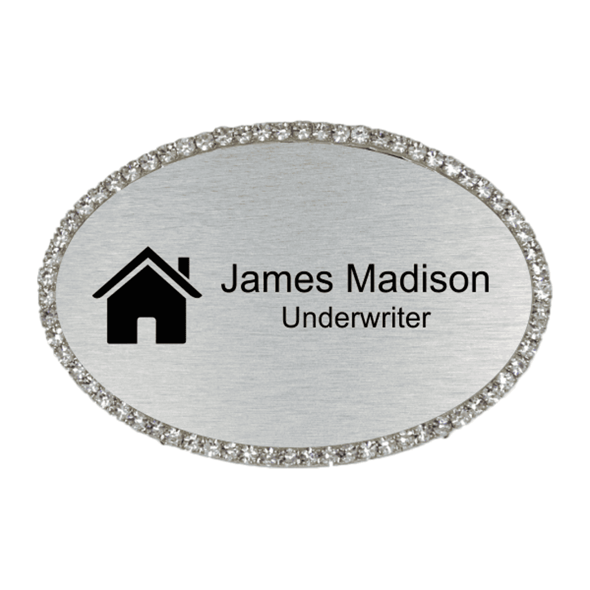 Bling Realtor Engraved Oval Name Tag