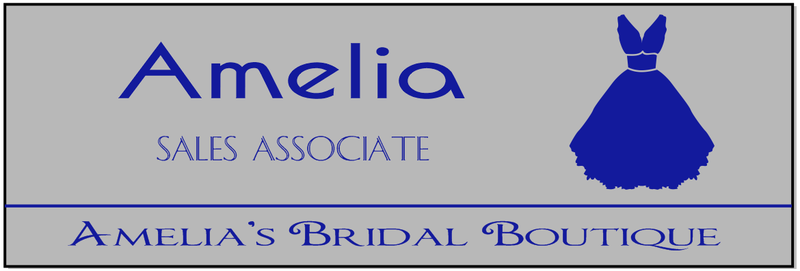 Bridal Shop 2 Line Rectangle Name Badge
