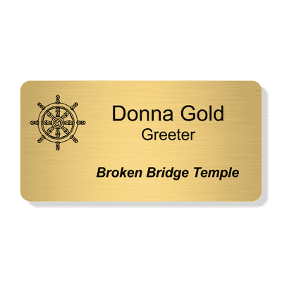 Buddhist Faith Engraved Name Tag - Large Rectangle