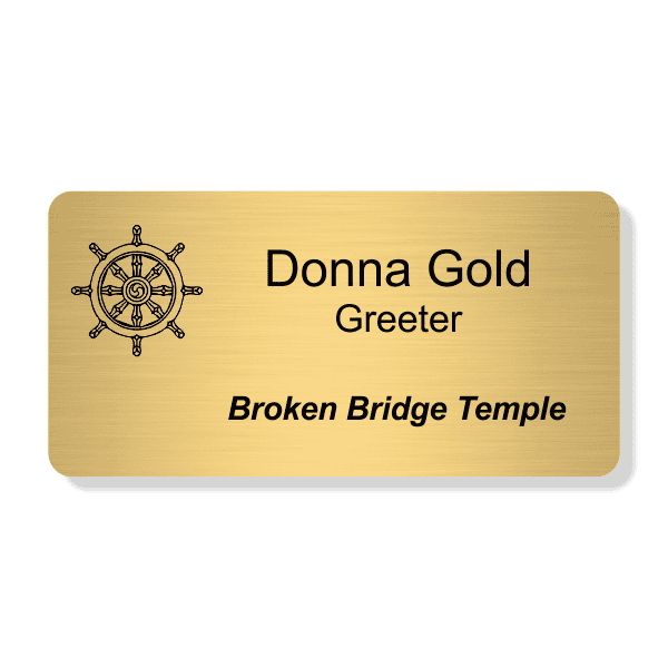 Buddhist Faith Engraved Large Rectangle Name Tag 