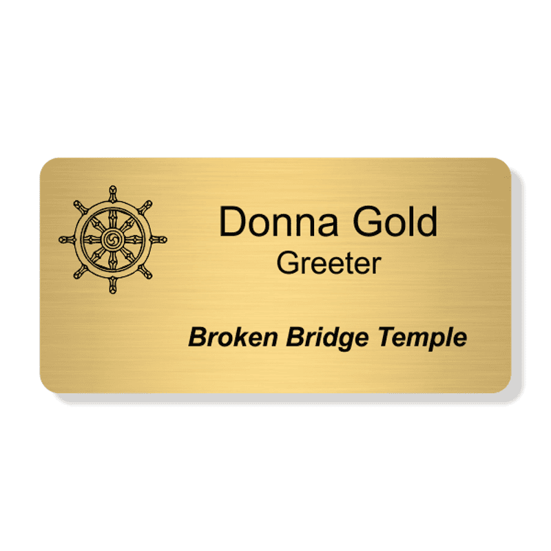 Buddhist Faith Engraved Name Tag - Large Rectangle