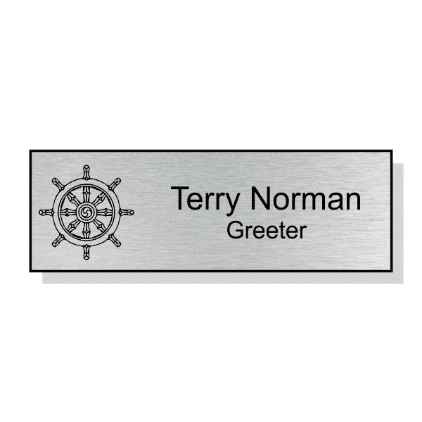Buddhist Faith Engraved Rectangle Name Tag 