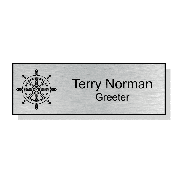 Buddhist Faith Engraved Rectangle Name Tag 