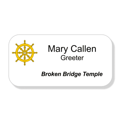 Buddhist Faith Full Color Name Tag - Large Rectangle