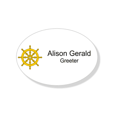 Buddhist Faith Full Color Name Tag - Oval