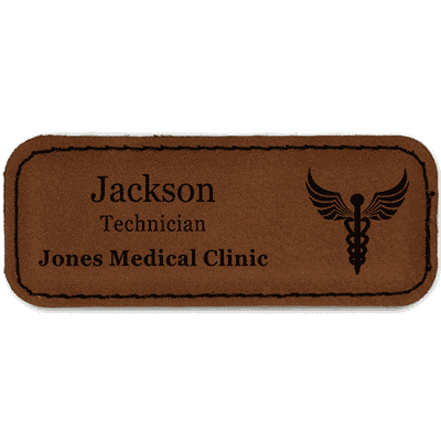 Caduceus Leatherette Name Tag