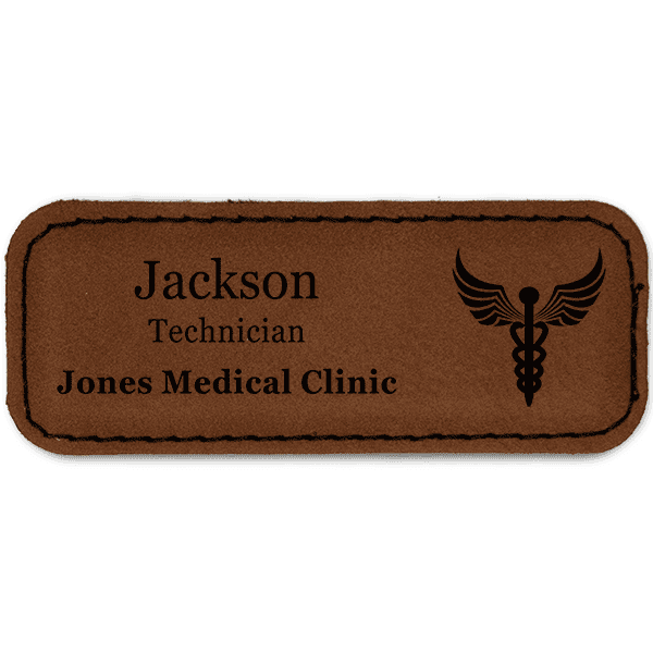 Caduceus Leatherette Name Tag