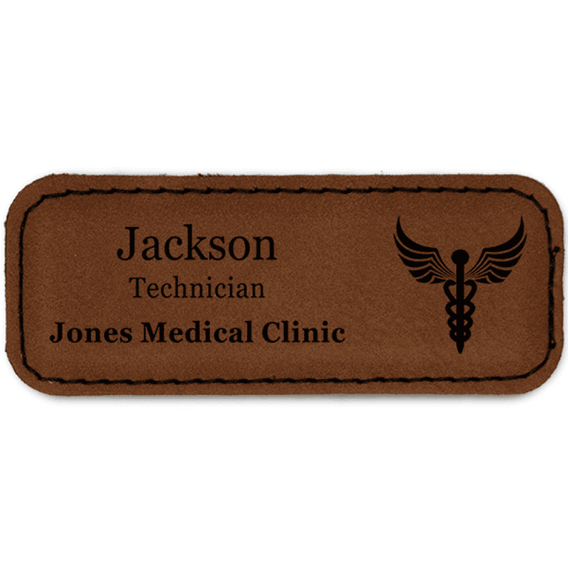 Caduceus Leatherette Name Tag