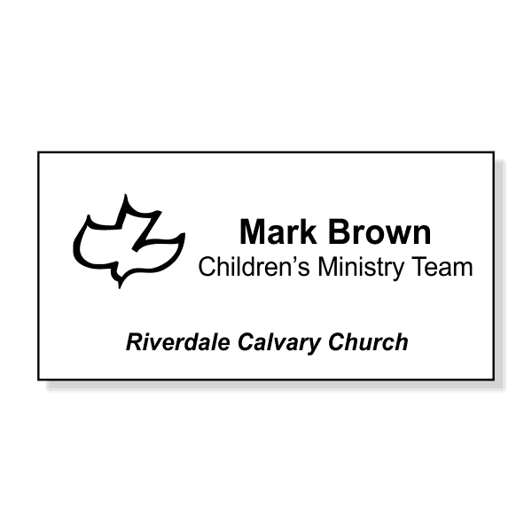 Calvary Engraved Large Rectangle Name Tag