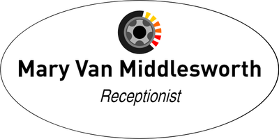 Centered Oval Color Name Tag