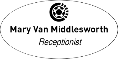 Centered Oval Engraved Car Dealer Name Tag