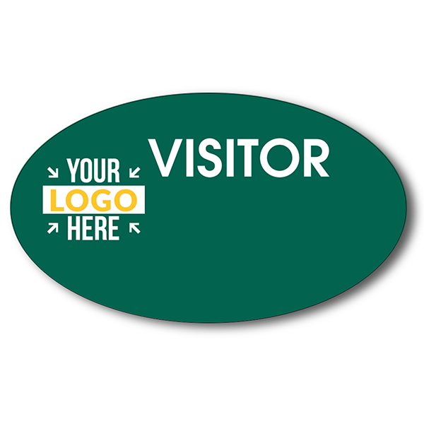 Visitor Chalkboard Reusable Oval Name Tag