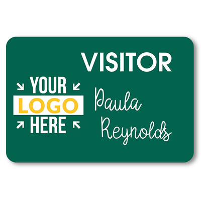 Visitor Chalkboard Reusable Rectangle Name Tag - alternate view