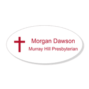 Christian Cross Name Tag - Oval