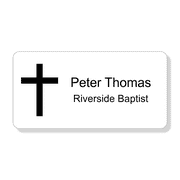 Christian Cross Full Color Rectangle Name Tag