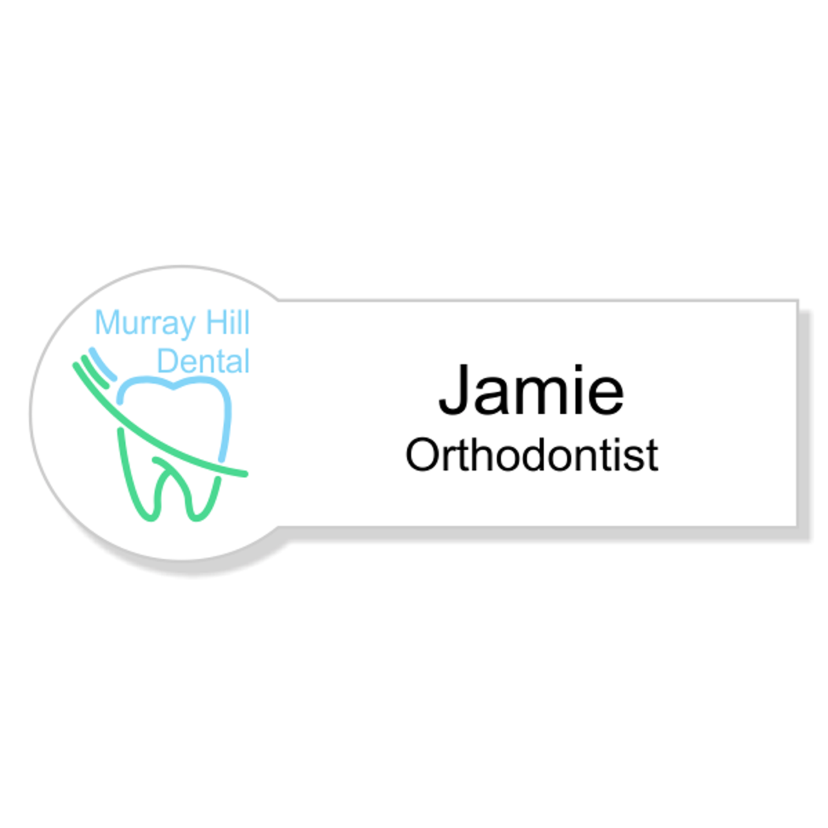 Circle & Rectangle Orthodontist Dentist Name Tag