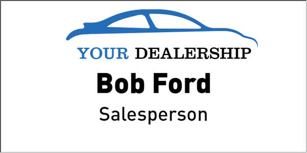Car Dealer Full Color Name Tag