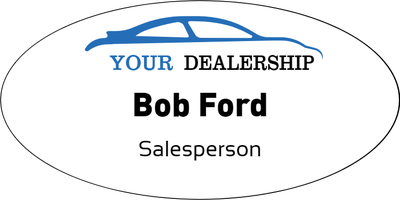 Color Oval Car Dealer Name Tag