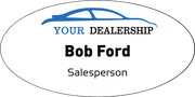 Car Dealership Full Color Oval Name Tag