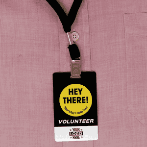 Volunteer How May I Help You Custom Photo ID Badge Front