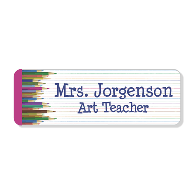 School Teacher Pencil 2 Line Name Badge
