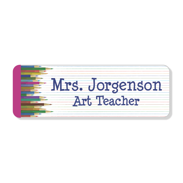 Colored Pencil Full Color School Name Tag