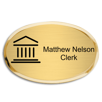 Law Office Oval Premier Name Tag - alternate view