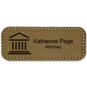 Courthouse Leatherette Law Office Name Tag