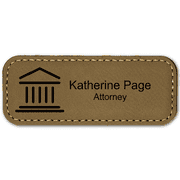Courthouse Leatherette Law Office Name Tag