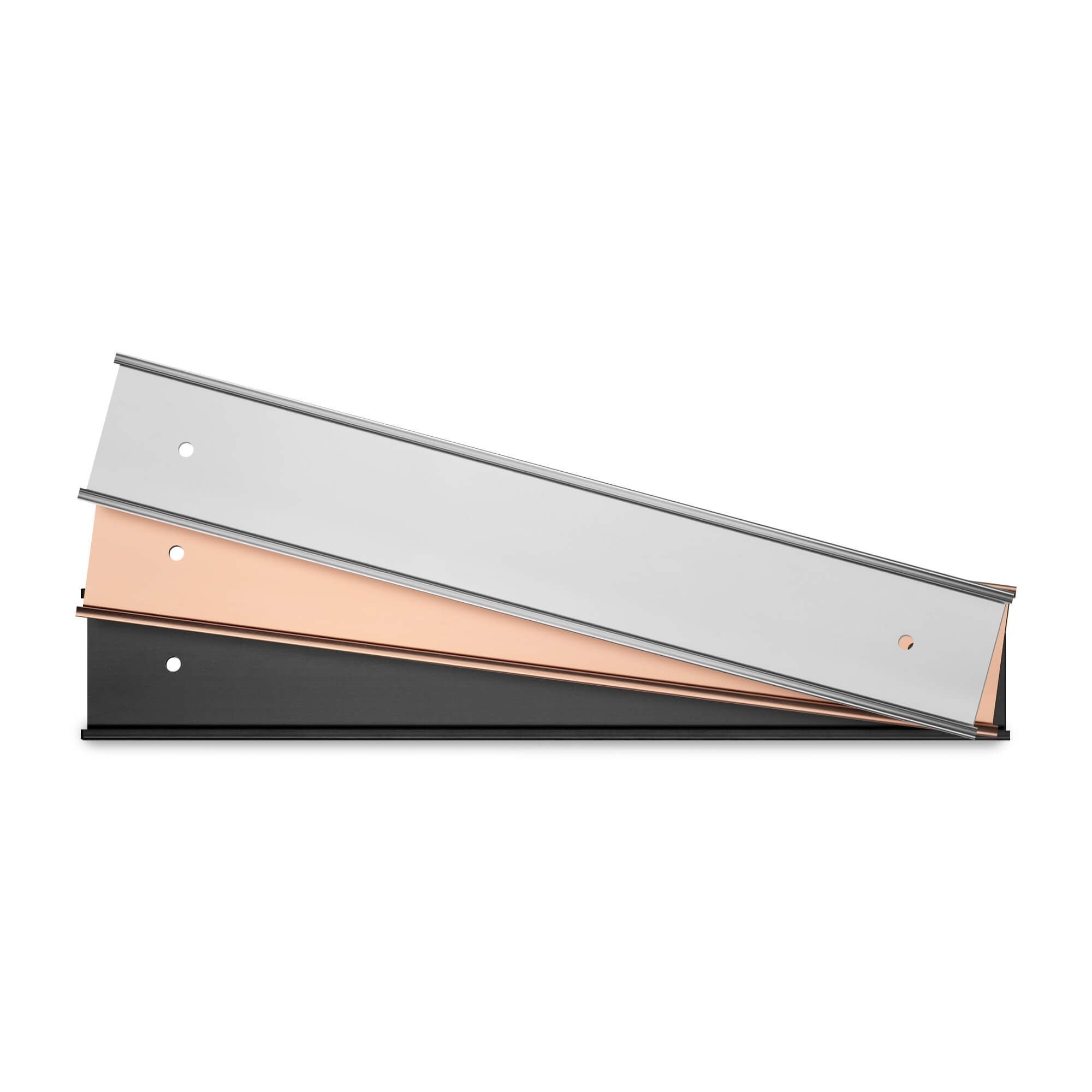 Aluminum wall holder options for 2 x 12 name plate Aluminum wall holder options for 2 x 12 name plate