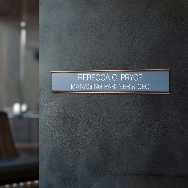 2 x 12 rose gold aluminum wall holder for a name plate