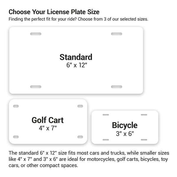 The Size Comparisons of a Standard License Plate to the 4x7 and 3x6 